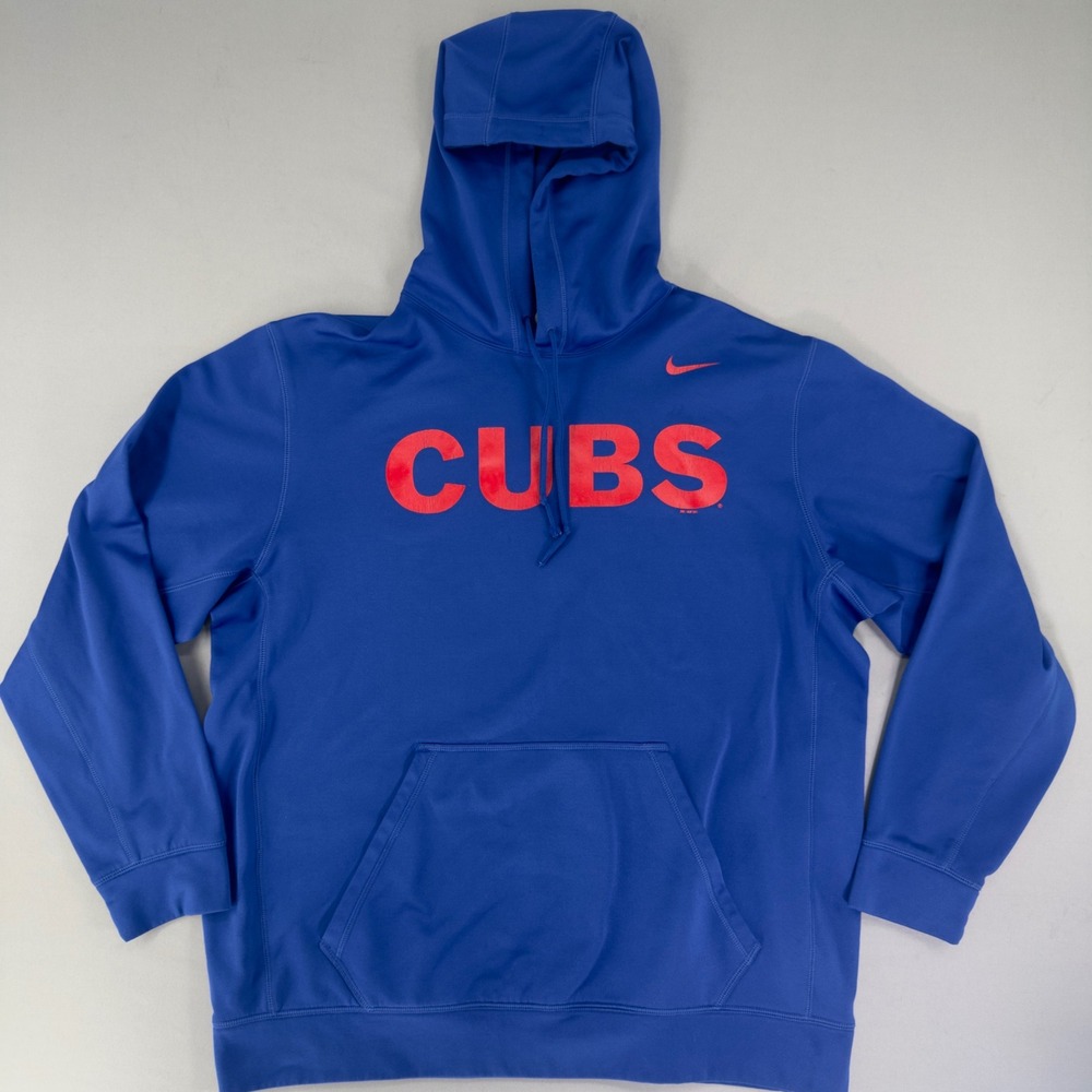 Nike Therma-FIT Chicago Cubs Hoodie Mens XL Blue MLB Baseball Sweatshirt